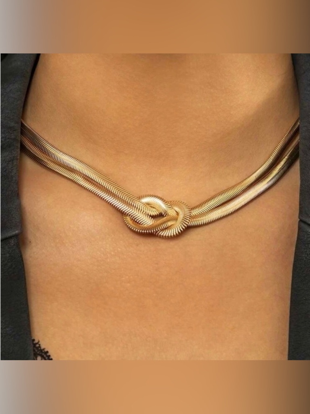 Gold Plated Stainless Steel Knot Necklace